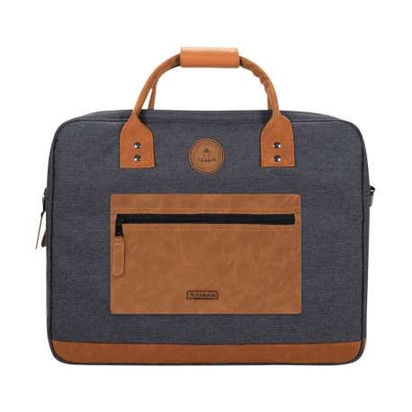 Porte-documents anthracite chiné avec fermeture zippée et pochettes interchangeables - Image 2