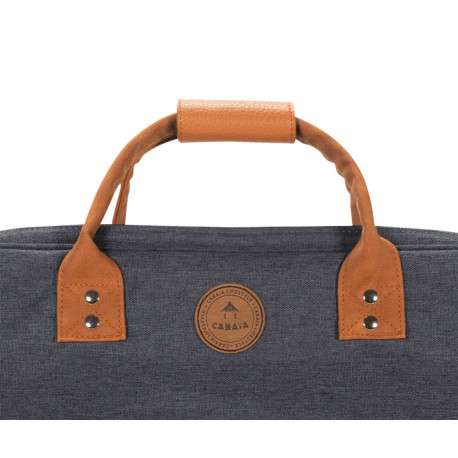 Porte-documents anthracite chiné avec fermeture zippée et pochettes interchangeables - Image 5