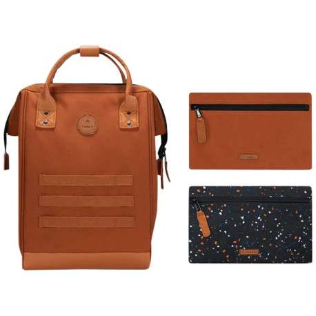 Sac à dos camel uni à fermeture zippée et pochettes interchangeables