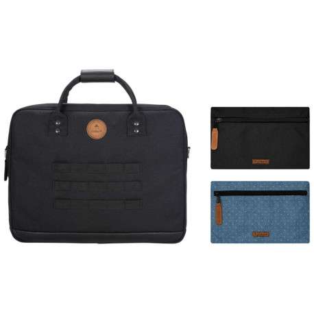 Porte-documents noir avec fermeture zippée et pochettes interchangeables