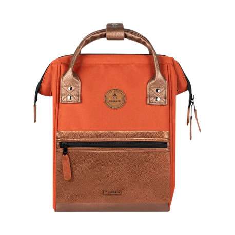 Petit sac à dos orange à fermeture zippée et pochettes interchangeables - Image 2