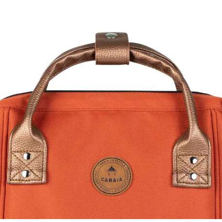 Petit sac à dos orange à fermeture zippée et pochettes interchangeables - Image 5