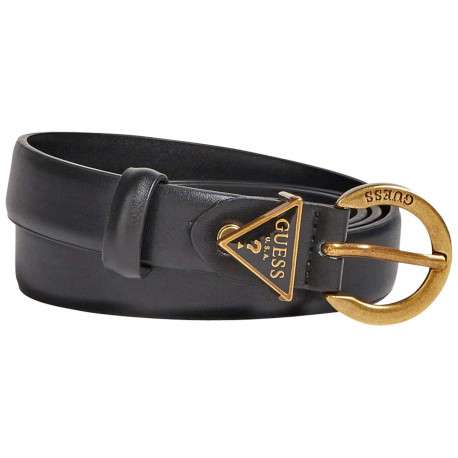 Ceinture noire unie fermeture dorée