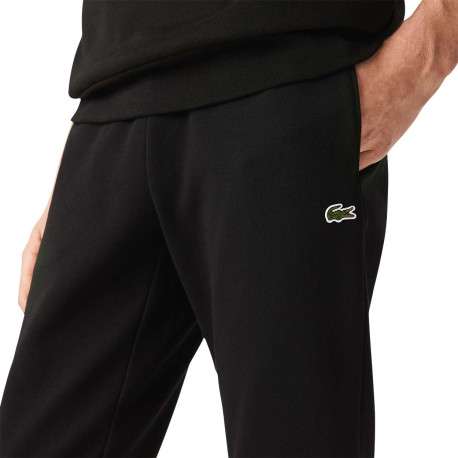 Pantalon de jogging en coton noir coupe slim avec liens de serrage à la taille et logo brodé - Image 7