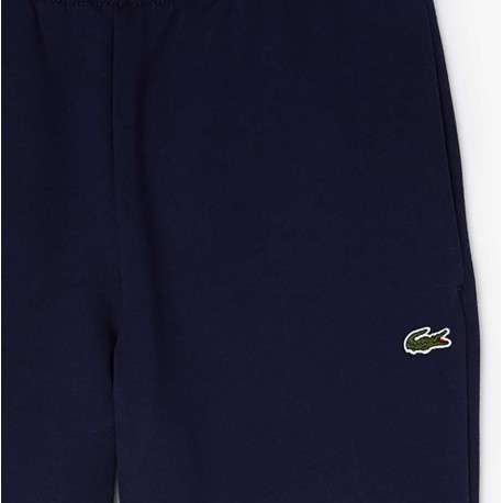 Pantalon de jogging marine en coton coupe slim avec logo brodé et liens de serrage à la taille - Image 8
