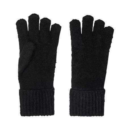 Gants noirs unis avec de larges revers