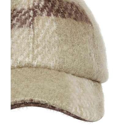 Casquette dad cap beige à carreaux - Image 2
