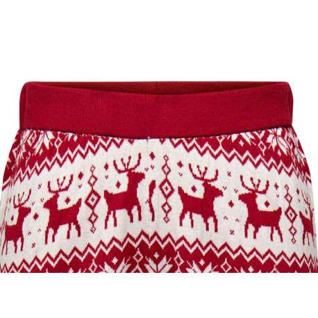 Pantalon rouge avec une coupe slim et motif Noël - Image 3