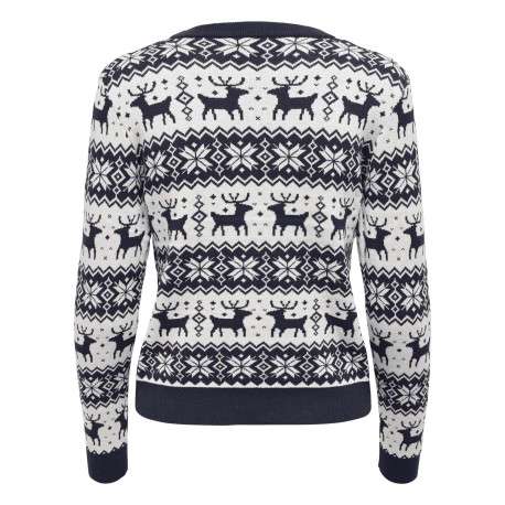 Sweat marine à coupe droite col rond et motif Noël - Image 2