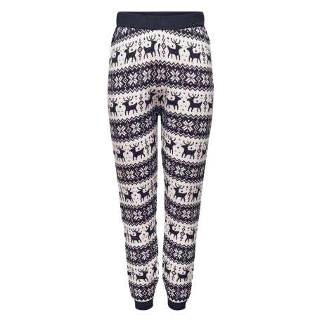 Pantalon marine avec une coupe slim et motif Noël