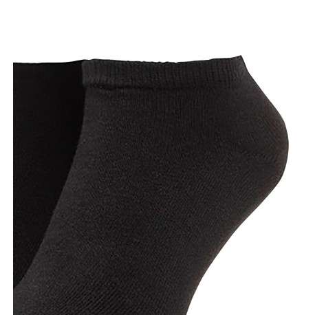 Lot de 2 paires de chaussettes basses en coton mélangé noires unies logo imprimé à l'arrière - Image 4