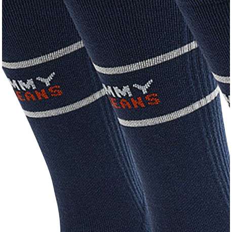 Lot de 2 paires de chaussettes hautes en coton biologique marine unies avec une coupe haute - Image 5