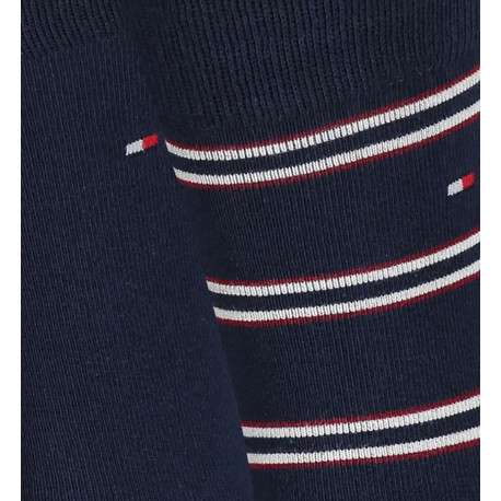 Lot de 2 paires de chaussettes hautes marine unies avec une coupe haute et des rayures - Image 3