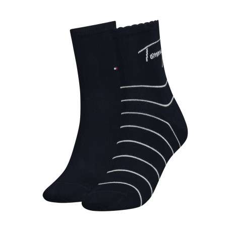 Lot de 2 paires de chaussettes hautes marine unies coupe hautes