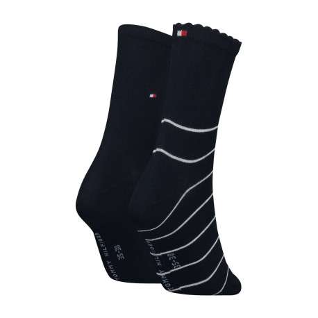 Lot de 2 paires de chaussettes hautes marine unies coupe hautes - Image 2