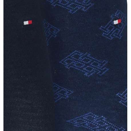 Lot de 2 paires de chaussettes hautes marine unies avec une coupe haute et initiales imprimées - Image 3
