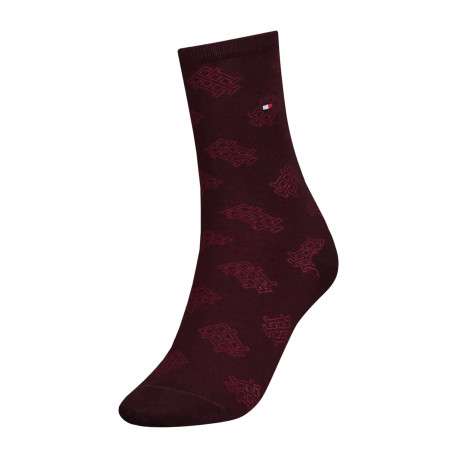 Lot de 2 paires de chaussettes hautes bordeaux unies avec une coupe haute - Image 2