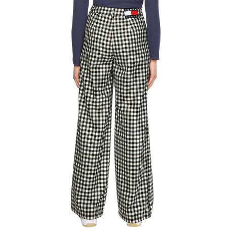 Pantalon Chino Hr Wide Leg Pant blanc vichy avec une coupe bootcut et des poches latérales - Image 3