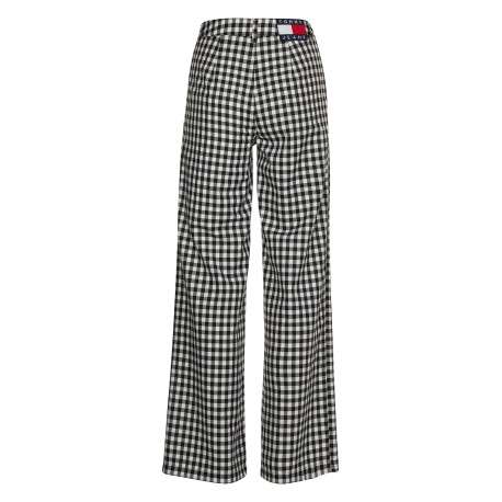 Pantalon Chino Hr Wide Leg Pant blanc vichy avec une coupe bootcut et des poches latérales - Image 4
