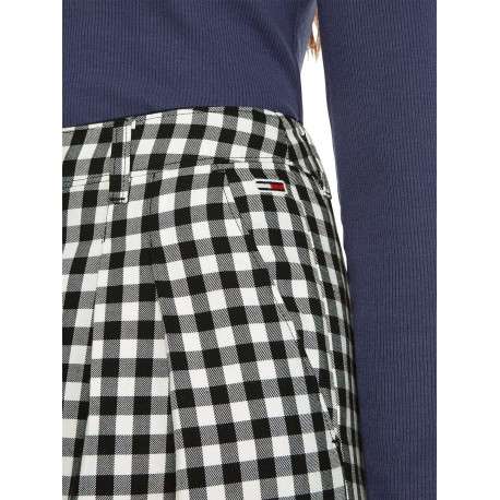 Pantalon Chino Hr Wide Leg Pant blanc vichy avec une coupe bootcut et des poches latérales - Image 5