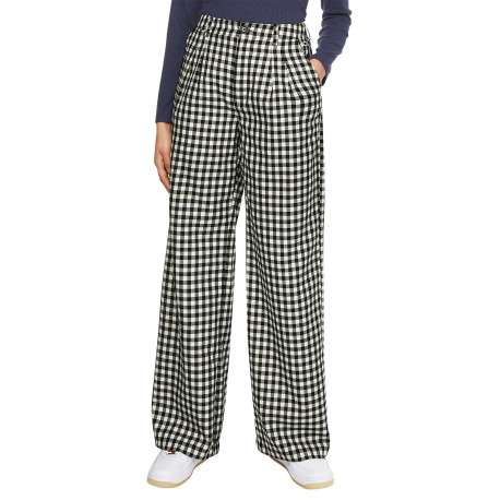 Pantalon Chino Hr Wide Leg Pant blanc vichy avec une coupe bootcut et des poches latérales - Image 7