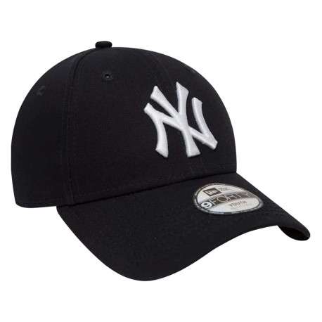 Casquette League Basic 9Forty en coton marine unie avec une coupe strapback et des inscriptions ""NY"" brodées - Image 3