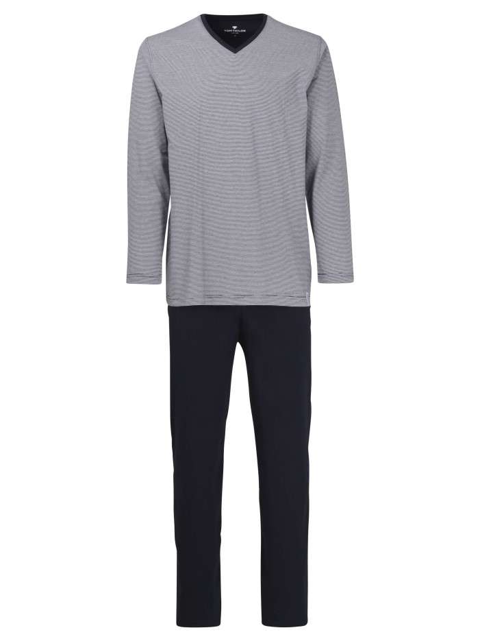Pyjama Long en coton marine...