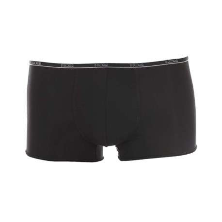 Boxer noir Plumes avec liseré et logo sur la ceinture élastiquée coupe courte