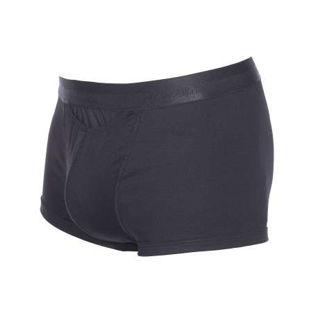 Boxer classique Ho1 noir avec logo autour de la taille élastiquée coupe ouverte - Image 2