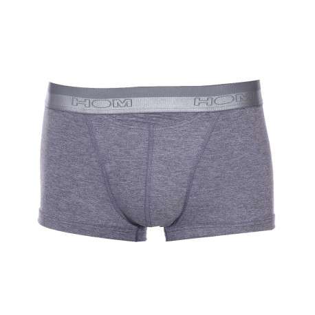 Boxer classique Ho1 gris chiné avec logo au niveau de la taille élastiquée coupe ouverte