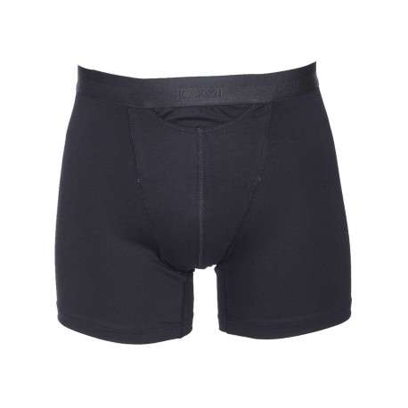 Boxer long noir Ho1 avec logo autour de la taille élastiquée coupe ouverte