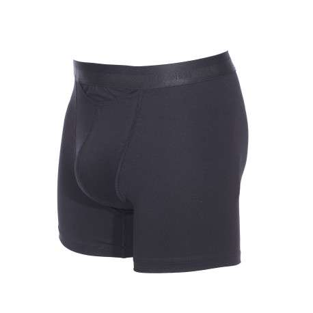 Boxer long noir Ho1 avec logo autour de la taille élastiquée coupe ouverte - Image 2