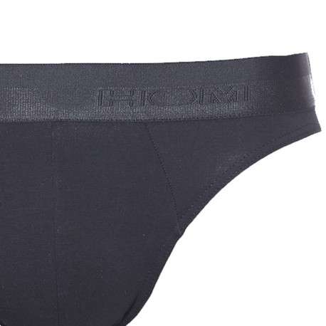 Slip Classic noir avec logo effet métallisé autour de la taille élastiquée - Image 2