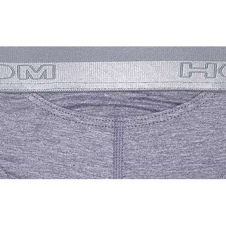 Slip Ho1 gris chiné avec logo brodé effet métallisé sur la taille élastiquée coupe ouverte - Image 3