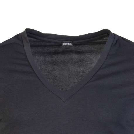T-shirt classique Supreme en coton noir à col v et manches courtes - Image 3