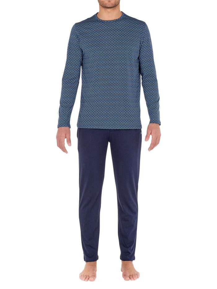 Summer Modal Men Pajamas Set Short Sleeve Round Ne... – Grandado