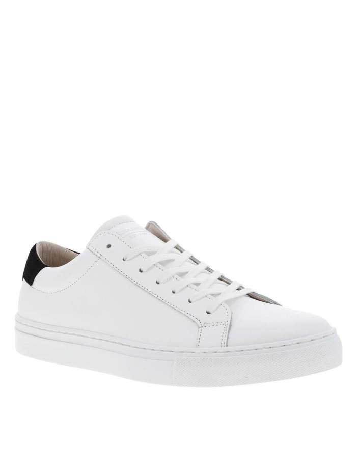 Tennis en cuir blanc à...