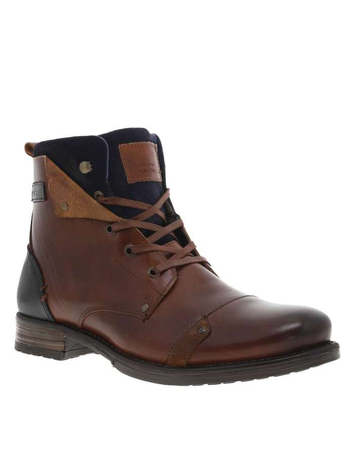 Bottines en cuir marron...