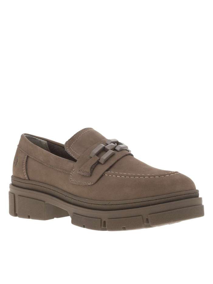 Mocassins en cuir marron à...