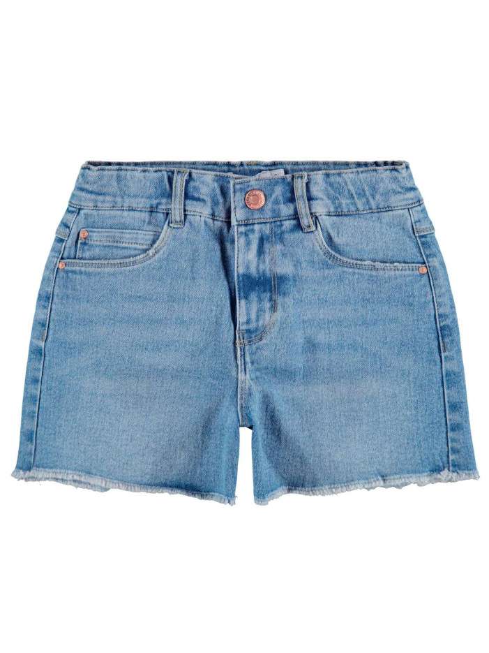Short bleu uni à taille...