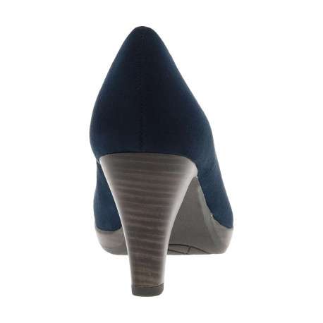 Escarpins marine avec talon bottier et décolleté arrondi effet cuir suède all over - Image 4
