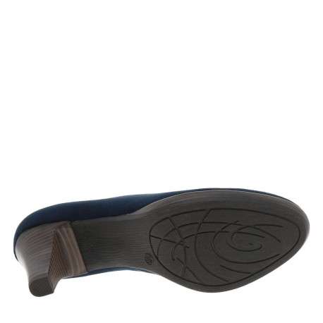 Escarpins marine avec talon bottier et décolleté arrondi effet cuir suède all over - Image 6