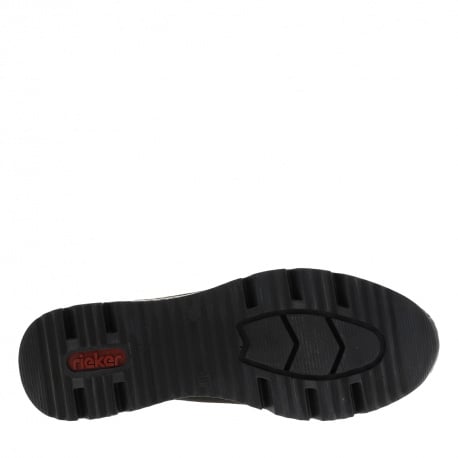 Baskets montantes à tige stretch noire à semelle compensée et fermeture zippée - Image 6
