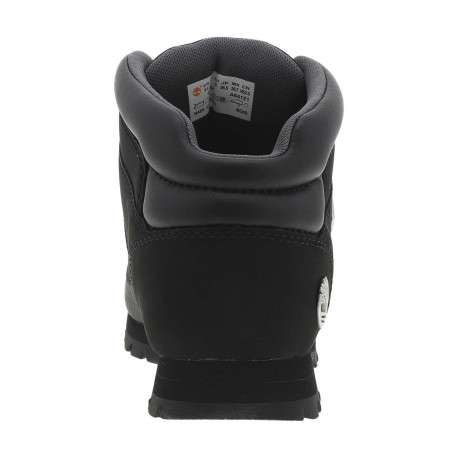 Boots noires montantes à semelles crantées et à lacets ronds avec logo sur le côté - Image 8