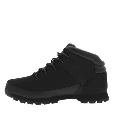 Boots noires montantes à semelles crantées et à lacets ronds avec logo sur le côté - Image 6
