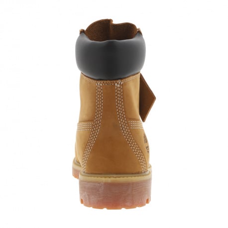 Boots montantes en cuir camel à semelles crantées beige et à lacets ronds bicolore - Image 7