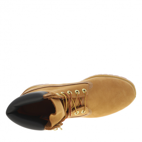 Boots montantes en cuir camel à semelles crantées beige et à lacets ronds bicolore - Image 10