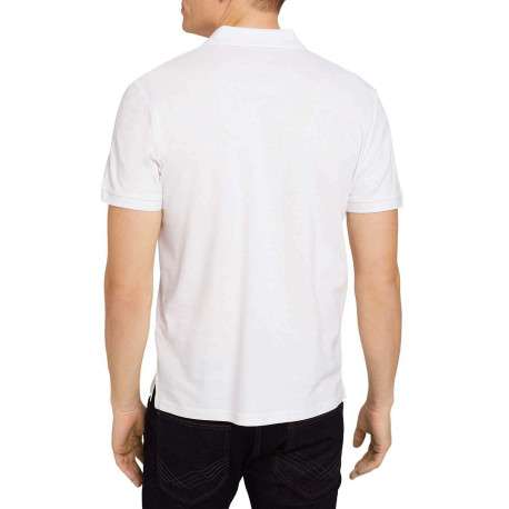 Polo en coton blanc uni coupe droite avec un col fermé par 2 boutons - Image 13