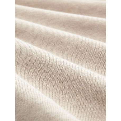 Pull en coton mélangé beige uni avec une coupe droite et un col v - Image 15