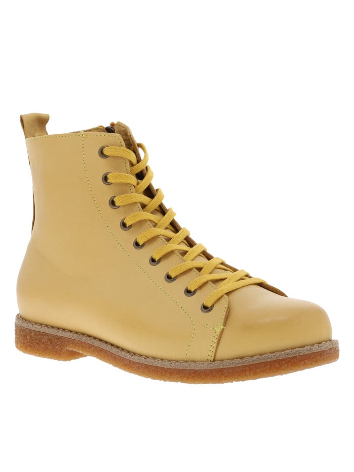 Bottines en cuir jaune à...